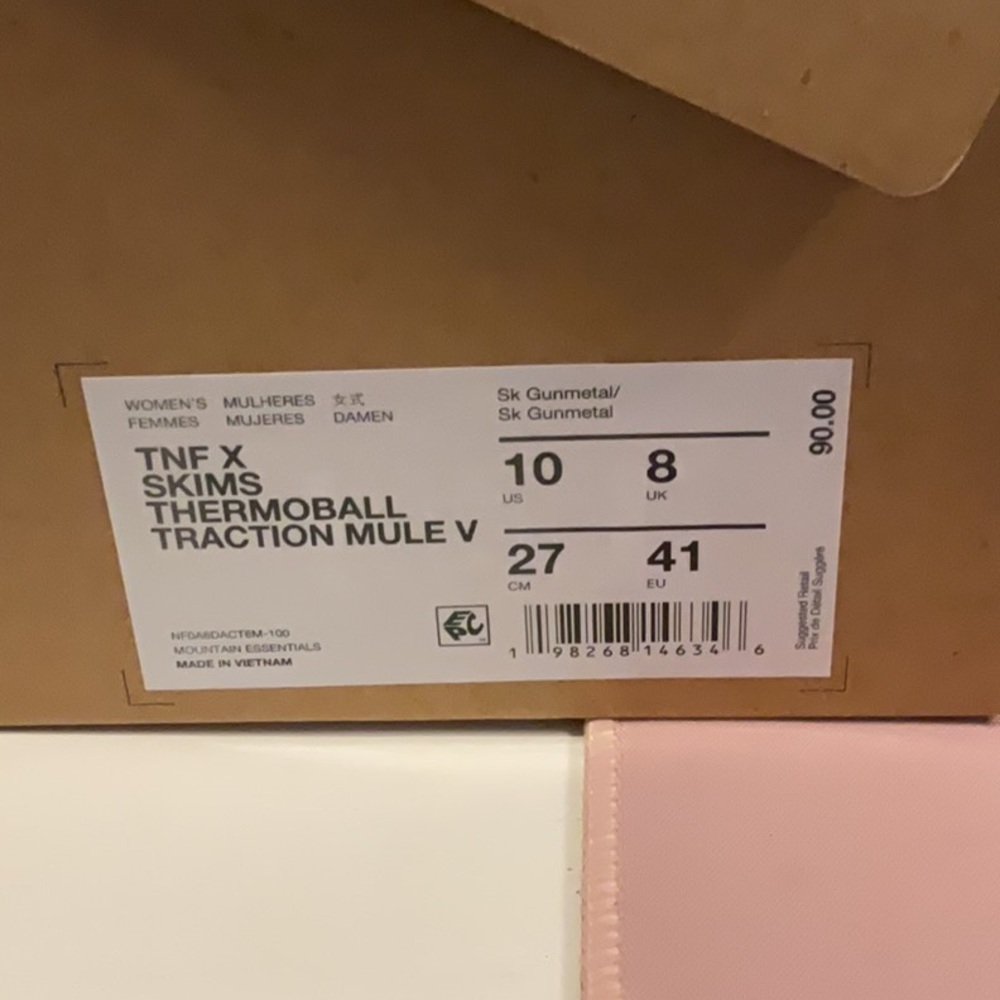 The North Face X Skims Gunmetal Thermoball Traction Mulls Size 10 - Picture 5 of 7